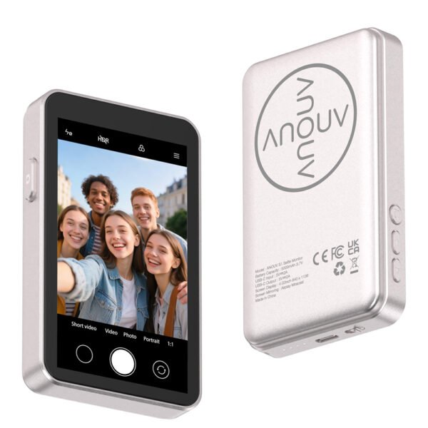 ANOUV S1 50METRES SELFIE MONITOR 5000MAH POWER BANK 2IN1 GOLD